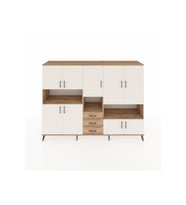 Hyperion Dolap 13 Raflı 3 Çekmeceli 9 Kapaklı 220x44x163 Çam-Aytaşı/Çam