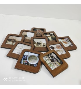 Kişiye Özel Polaroid Resim Çerçevesi Kahverengi