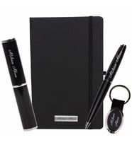 Kişiye Özel Lastikli Defter Anahtarlık ve Kalem Seti​ Tasarım Kutulu