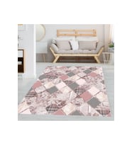 Rovigo Home Dijital Baskı Yıkanabilir Kaymaz Taban Salon Halısı RVG1340-HT201 160x120 cm (Pembe)