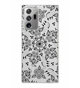 Samsung Galaxy Note 20 Ultra Kapak Nostalji Desen Tasarımlı Şeffaf Silikon Kılıf