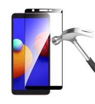 Samsung Galaxy A01 Core Ekran Koruyucu Full Tam Kaplayan Kavisli Tempered Cam (Siyah)