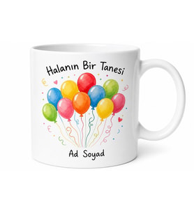 Halanın Bir Tanesi Rengarenk Balonlar Çizimli Çocuk Kupa Bardak Hediye