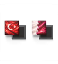 Buzdolap Magnetleri - Katar Bayrağı ve Türk Bayrağı - 2'li Set Magneti