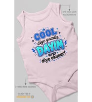 Cool Diye Yazılır Dayım Diye Okunur Sıfır Kol Bebek Zıbını %100 Pamuk