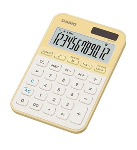 Casio MS-20YC-LY 12 Hane Pastel Sarı Krem Masa Üstü Hesap Makinesi