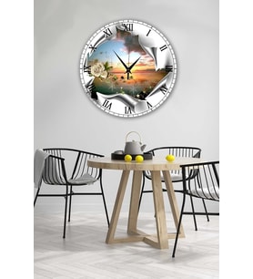 Bilge Retro Tasarımlı Duvar Saati 35 X 35 Cm (Baskılı)