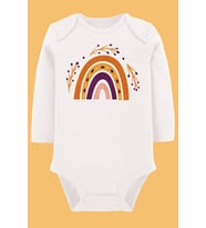 Organik Baskılı Pamuklu Unisex Bebek Body UZUNE211
