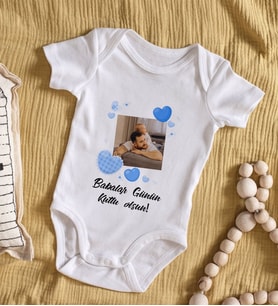 BK Kids Kişiye Özel Fotoğraflı Bebek Body Zıbın - Model 2