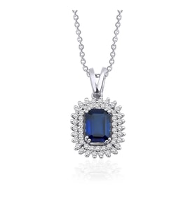 1.60 Karat Laboratuvar Pırlanta Safir Kolye - HRD Sertifikalı