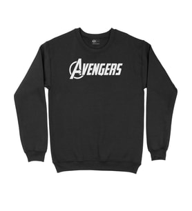 Beyaz Avengers Siyah Sweatshirt