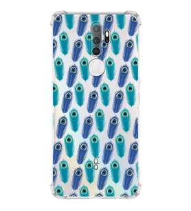 PrintiFy Oppo A9 2020 Uyumlu Nazar Boncuğu 4 Baskılı Şeffaf Köşe Korumalı Antişok Kılıf