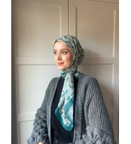 Modakaşmir Çiçek Baharı Desen Bambu Eşarp (Yeşil)