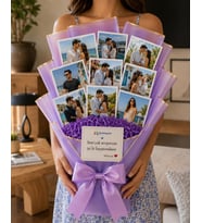 Kişiye Özel Fotoğraf Buketi Premium Hediye 9 Adet Fotoğraf Baskılı Anı Buketi - Sevgiliye Hediye - Anneye Hediye - Arkadaşa Hediye - Doğum Günü Hediyesi