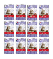 Plaisir 100Gr Pouch Beef and Dinde Sığır Hindi Etli 12Adet Kedi Maması (Mavi)