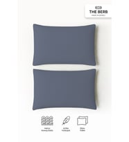 THE BERB  2'li Havlu Dokulu Yastık Kılıfı Seti  50 x 70  Fermuarlı  Yumuşak Terry Kumaş (Gri)