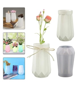 Epoksi Reçine Silikon Kalıp Vazo Kalıbı Beton Taş Tozu Vazo Mumluk Kalıbı 10.5X6.5 CM