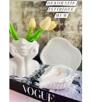 DEKORATİF İSTİRİDYE MUM (okyanus)/ DECORATIVE OYSTER CANDLE (ocean scented)