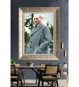 Gümüş Çerçeveli Atatürk Tablo za201