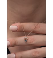 925 Ayar Minimal Kral Tacı Kalp Kolye Kadın Gümüş Kolye