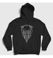 Presmono Unisex Siyah Odin V2 Vikings Kapüşonlu Sweatshirt 222201tt