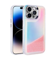 Apple iPhone 14 Pro Uyumlu Kılıf Airbagli Renkli Arka Yüzey Boncuk Tasarımlı Zore Kumul Kapak (Pembe)