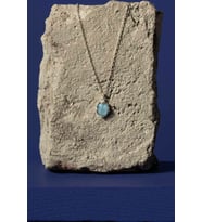 Akuamarin Taşlı Minimal Gümüş Kadın Kolye