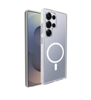 Coverzone Samsung Galaxy S24 Ultra ile uyumlu ?effaf K?l?f MagSafe Uyumlu G��l� M?knat?sl? Wireless ?arj Destekli Crystal Clear ?nce Sert Arka Kapak Kamera Lens Korumal? Darbe Emici K?l?f