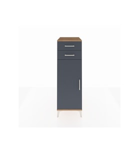 Kronos Dolap 2 Raflı 2 Çekmeceli Tek Kapaklı 44x59x134 Çam-Antrasit