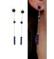 Sky Diamond Blue Creative Sapphire 925ayar Gümüş Lüks Sallantılı Küpe