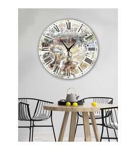 Retro Tasarımlı Duvar Saati 35x35 Cm (Desenli)