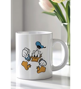 Duffy Duck Tasarımlı 330ml Baskılı Beyaz Seramik Kupa Bardak