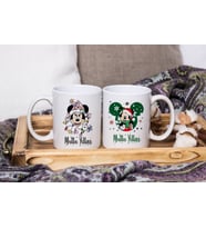 Mickey & Minnie Mouse & Yılbaşı & Mutlu Yıllar Tasarımlı İkili Kupa Seti