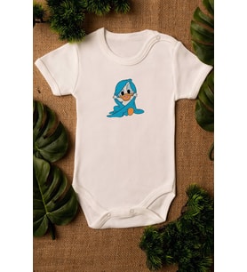 Unisex Bebek Daffy Duck Organik Baskılı %100 Pamuklu zıbın