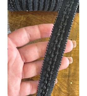 EN 1 CM SİYAH DESENLİ ŞERİT DİKİŞ GİYİM HOBİ AKSESUARI 1 METRE