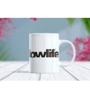 Lowlife Yazılı Basık Araç Severlere Özel Kupa Bardak (Beyaz)