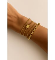 Odilife Özel Tasarım Gold Kaplama 4adet Kombin Bileklik