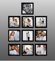10 Adet 15x15 Kare Çerçeve  FOTOĞRAF HEDİYELİ (Siyah)