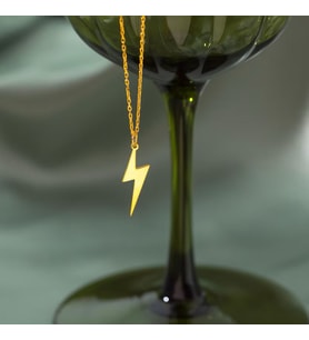 Kişiye Özel Minimalist Şimşek Model Kolye 925K Gümüş (Gold)