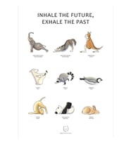 Nefes Al, Nefes Ver: Yoga Hayvanları Tablo Ahşap Poster Dekoratif