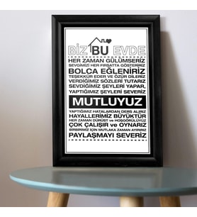 Ailenize Özel Dekoratif Ev Hediyesi Baskılı Çerçeve 24x33x1 cm