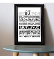 Ailenize Özel Dekoratif Ev Hediyesi Baskılı Çerçeve 24x33x1 cm