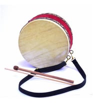 Çocuk Davulu Hayvan Derili 17cm +2 Tokmak (Çok Renkli)