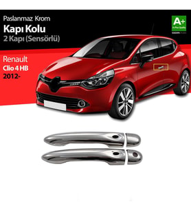 Renault Clio Uyumlu 4 Hatchback Krom Kapı Kolu 2 Kapı Sensörlü 2012 Üzeri