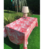 pivoine mercan desenli masa örtüsü