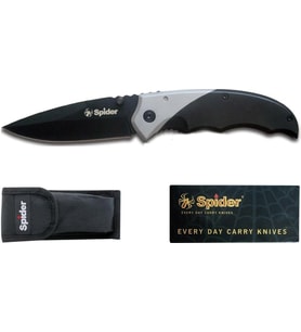 Spider Paslanmaz Bel Klipsli Çakı E042-47 (Siyah)
