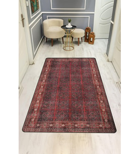 Parlak Kadife Kumaş VINTAGE Dijital Baskı Dot Kaymaz Tabanlı Halı H0831