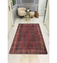 Parlak Kadife Kumaş VINTAGE Dijital Baskı Dot Kaymaz Tabanlı Halı H0831