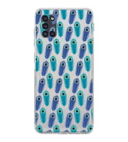 PrintiFy Samsung Galaxy A31 ile Uyumlu Nazar Boncuğu 4 Baskılı Kamera Korumalı Şeffaf Silikon Kılıf