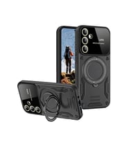 Durukar® Samsung Galaxy S24 FE Kılıf Joy Lens Standlı Kapak - Siyah